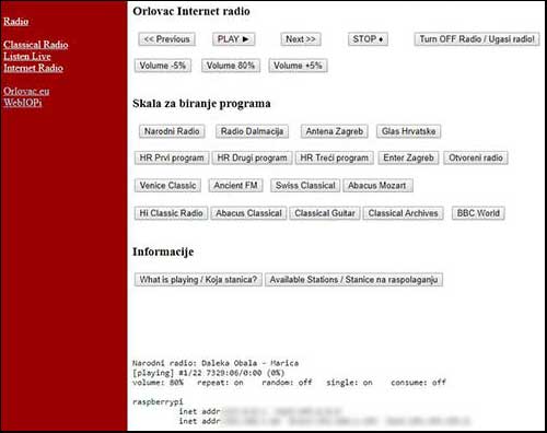 Raspberry Pi web radio